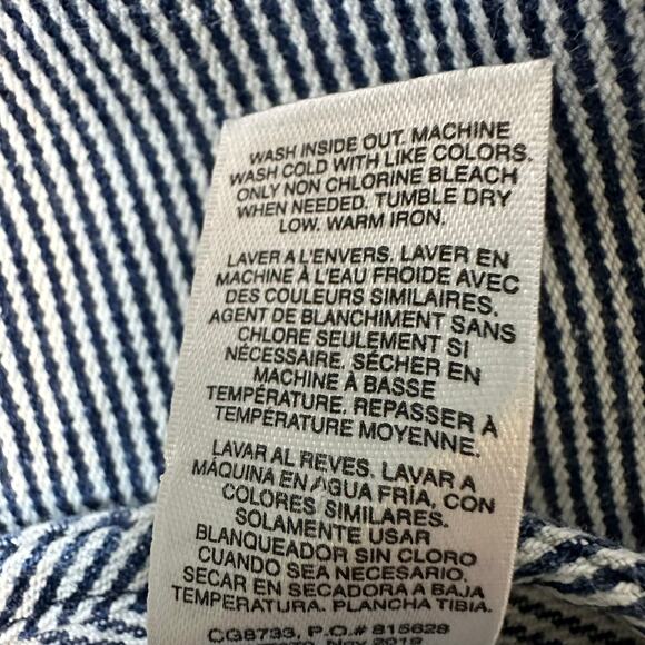 Carhartt Blue Striped Jean Denim Shortalls Snap Opening 24 Months - Picture 7 of 7